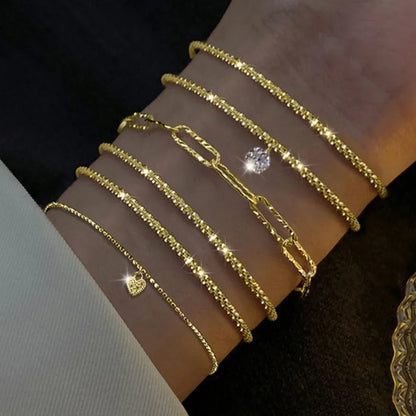 DANA 6Pcs 925 Sterling Silver Rhinestone Bracelets