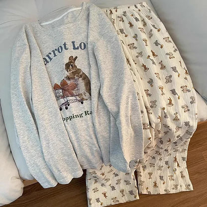 Korean Sweet Loose Pajamas Homewear Set