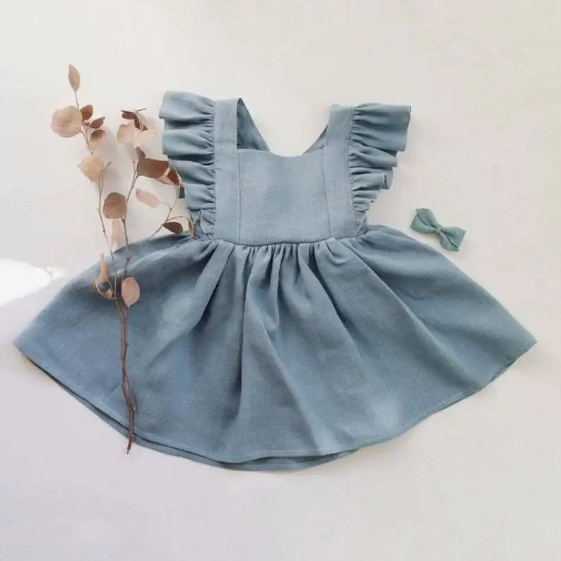Summer Toddler Girl 100% Cotton Ruffles Baby Dress
