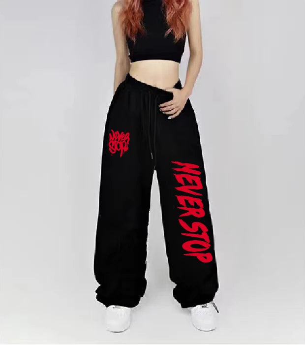 Black White Sweatpants Street Dance Hip-hop Sports Pants