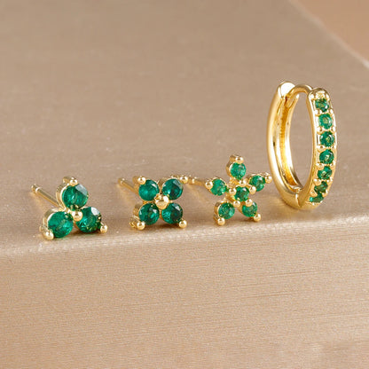 DANA 18K Gold Plated Flower Earrings Set