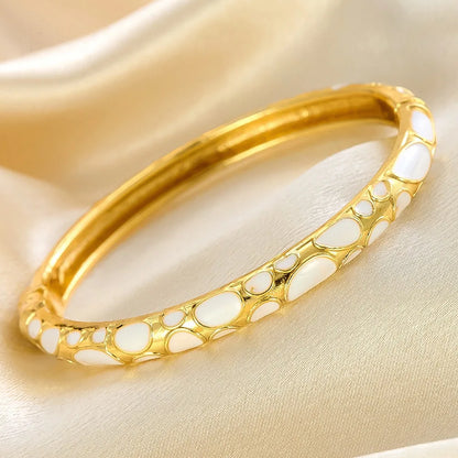 Enamel Dropped Glaze Flower Texture Bracelet