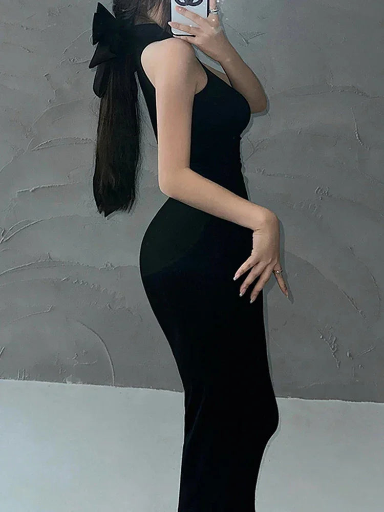 Red Skinny Sexy Midi Dress