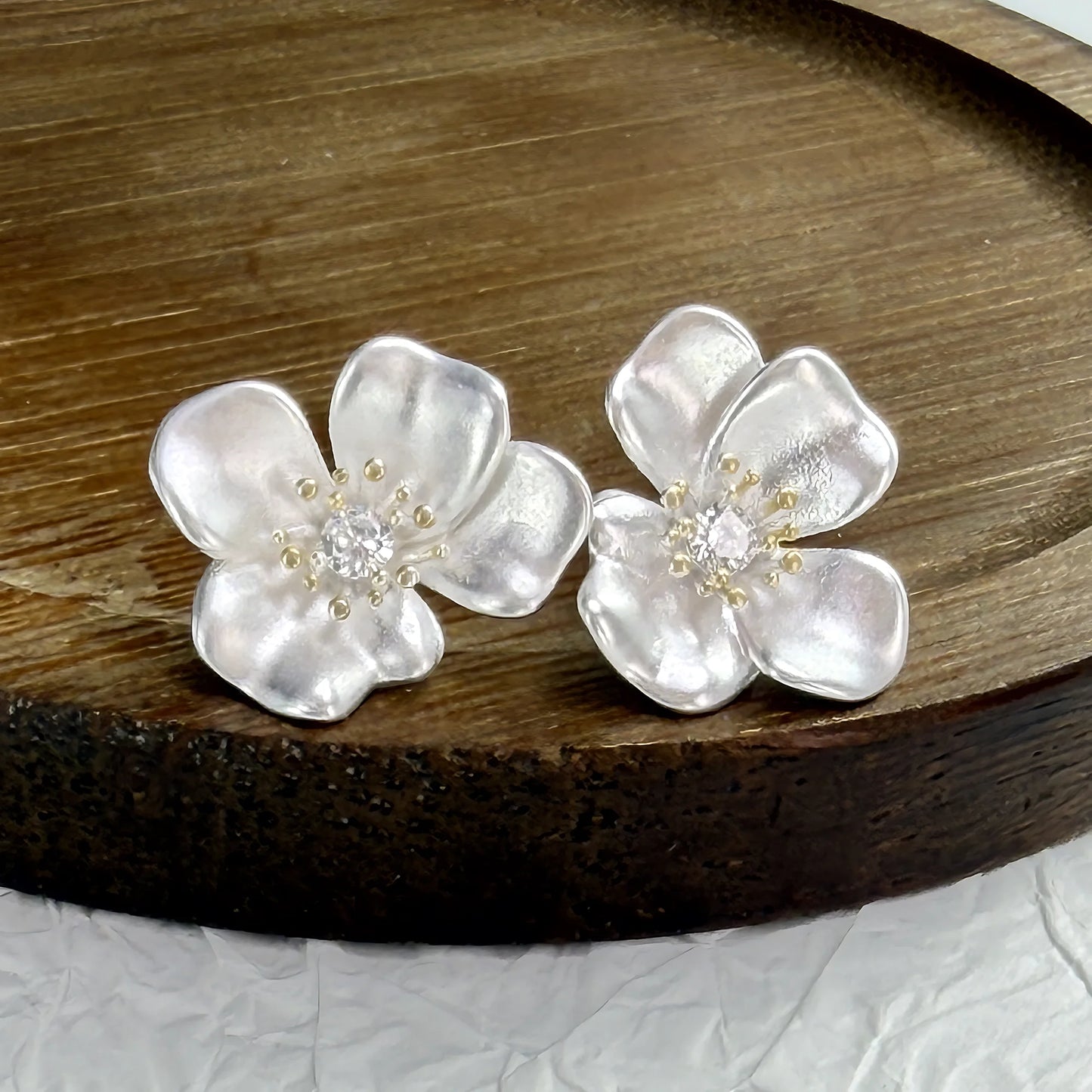 925 Sterling Silver Frosting Hoop Earrings