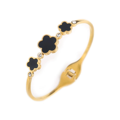 Shell Five-Leaf Flower Stainless Steel Bracelet