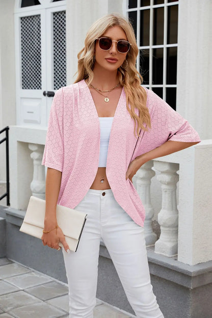 Elegant Mid Sleeve Casual Loose Cardigan Shirts