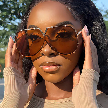 Metal Oversized Pilot Outdoor Windproof Sunglasses