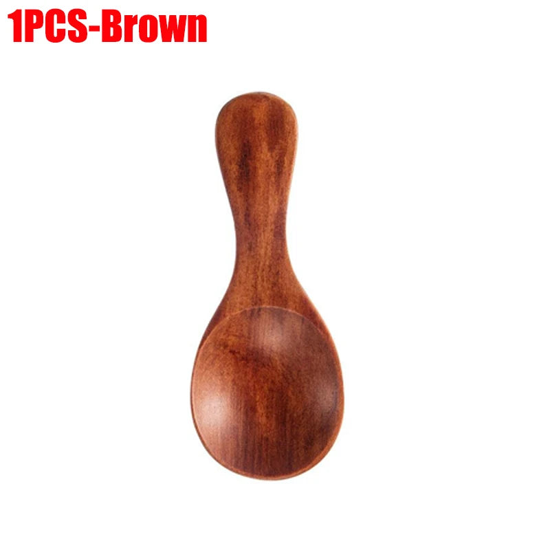 1-10PCS Mini Natural Wooden Spoons