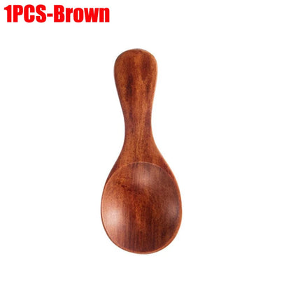 1-10PCS Mini Natural Wooden Spoons