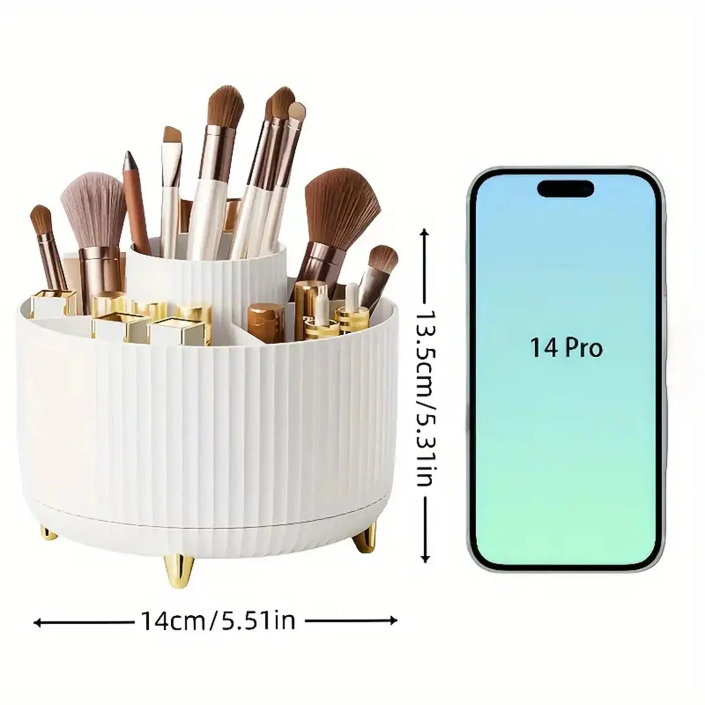 360° Rotating Makeup Organizer Holder for Brushes