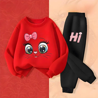 Long Sleeved Hoodies for Girls Spring Pullover Long Pant Sets