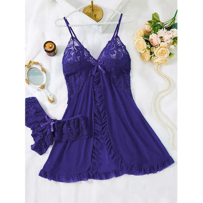 Cute Sweet Sleeveless Halter Short Sets V-Neck Pajama Sets