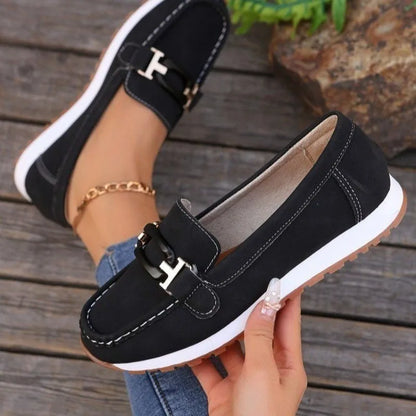 Buckle Low-top Casual Vulcanized Flat Shoes