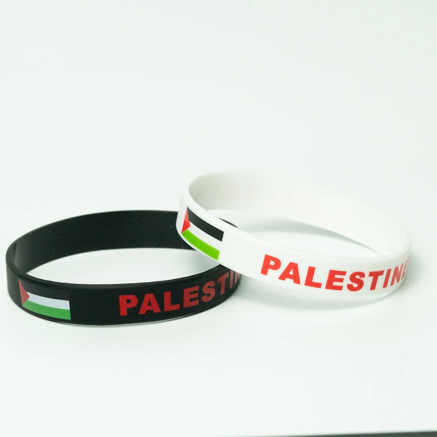 2pcs Palestine Flag Wristband Silicone Rubber Band