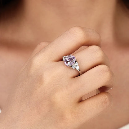 خواتم فضية عيار 925 مرصعة بأحجار الزركون الأحمر متعددة الألوان