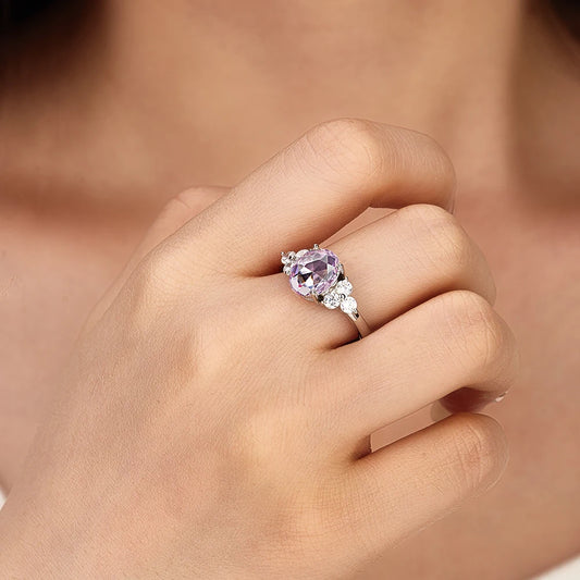 خواتم فضية عيار 925 مرصعة بأحجار الزركون الأحمر متعددة الألوان