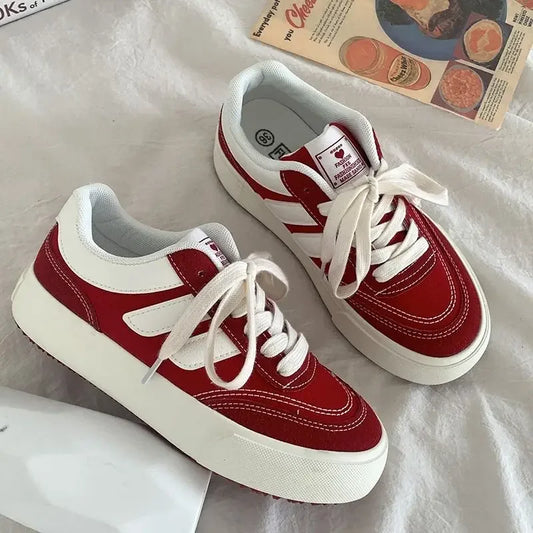 Red Vulcanize Casual Platform Vintage Sports Korean Flats Harajuku Sneakers