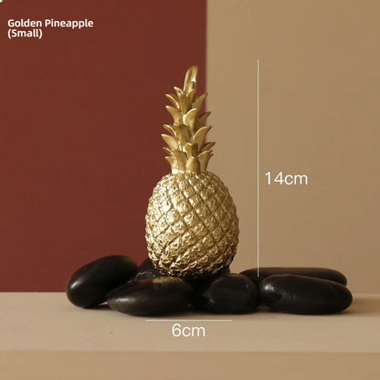 Nordic Gold Pineapple Sculpture Decoration