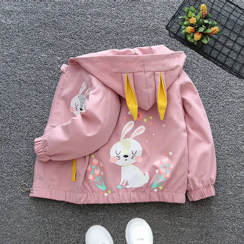 2-8 Years Spring Patchwork Little Princess Coat Zipper Loose Jacket