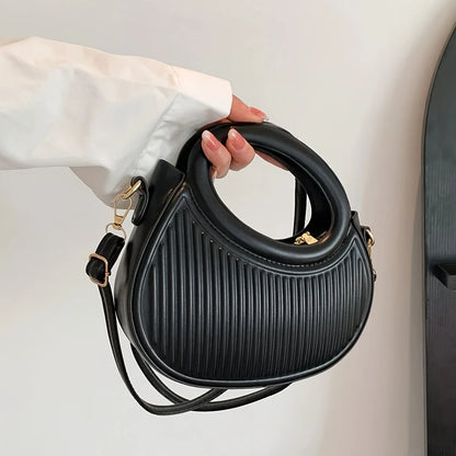 Chic Stripe Crossbody Elegant Synthetic Leather Handbag