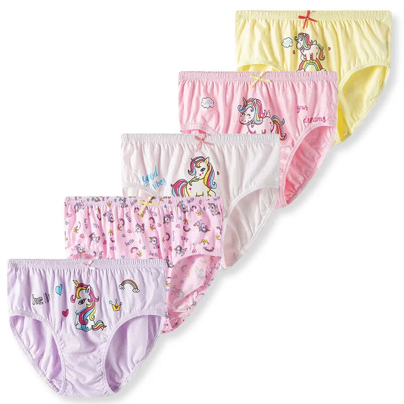 5/20 Pieces Girls Cotton Unicorn Cute Pets Cartoon Triangle Underwear