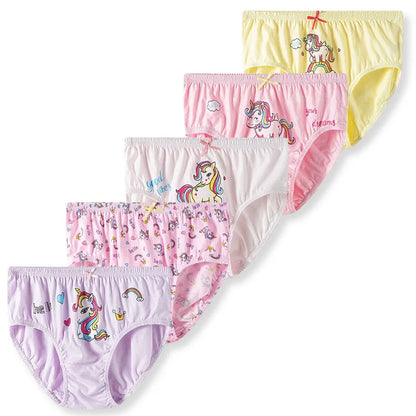 5/20 Pieces Girls Cotton Unicorn Cute Pets Cartoon Triangle Underwear