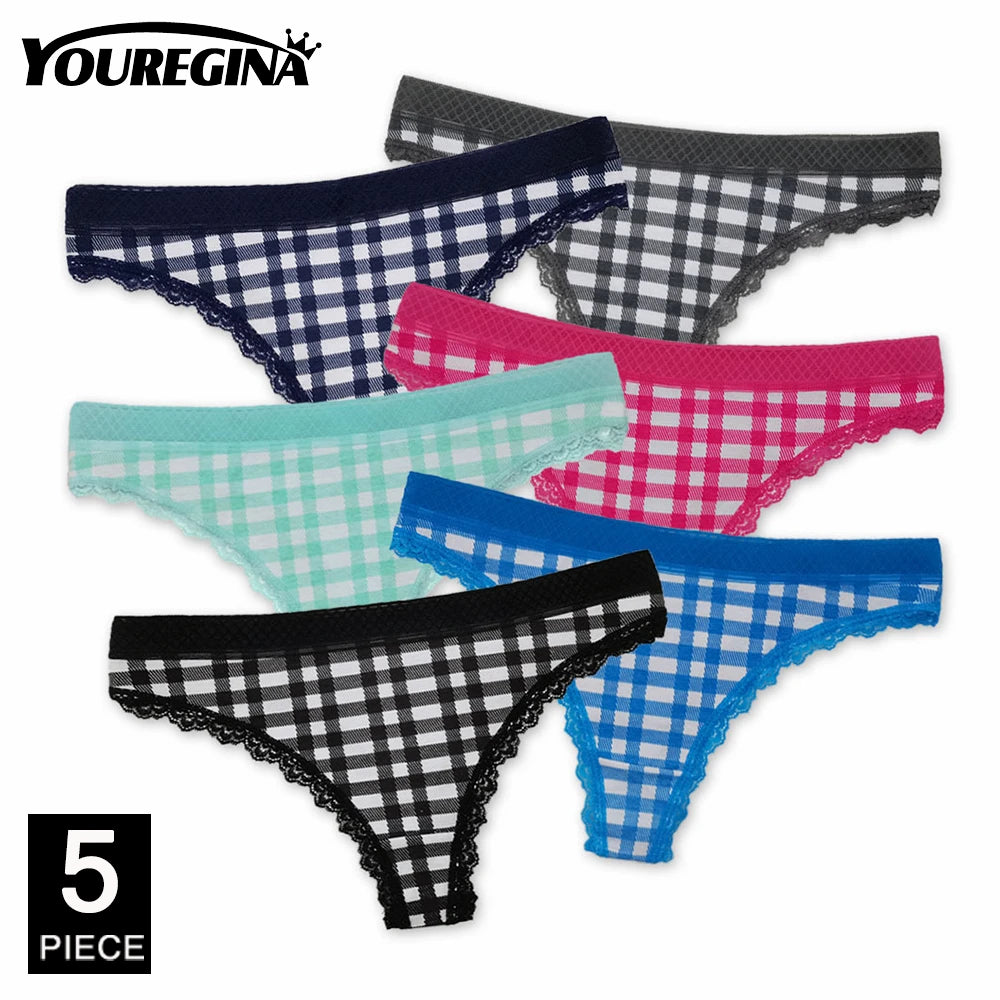 Sexy Thong Cotton G Strings Panties Dot Star Underpants 5 pcs/lot