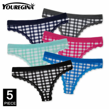 Sexy Thong Cotton G Strings Panties Dot Star Underpants 5 pcs/lot
