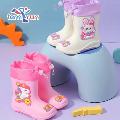 Cartoon Girl Rabbit Rain Boots Rubber Waterproof Shoes
