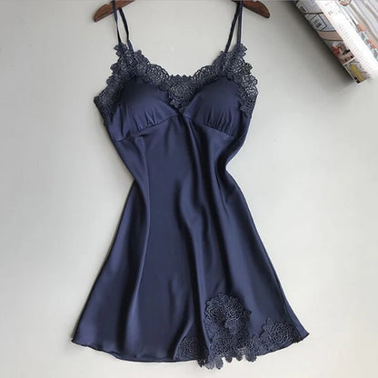 Sexy Silk Suspender Nightdress Pajamas