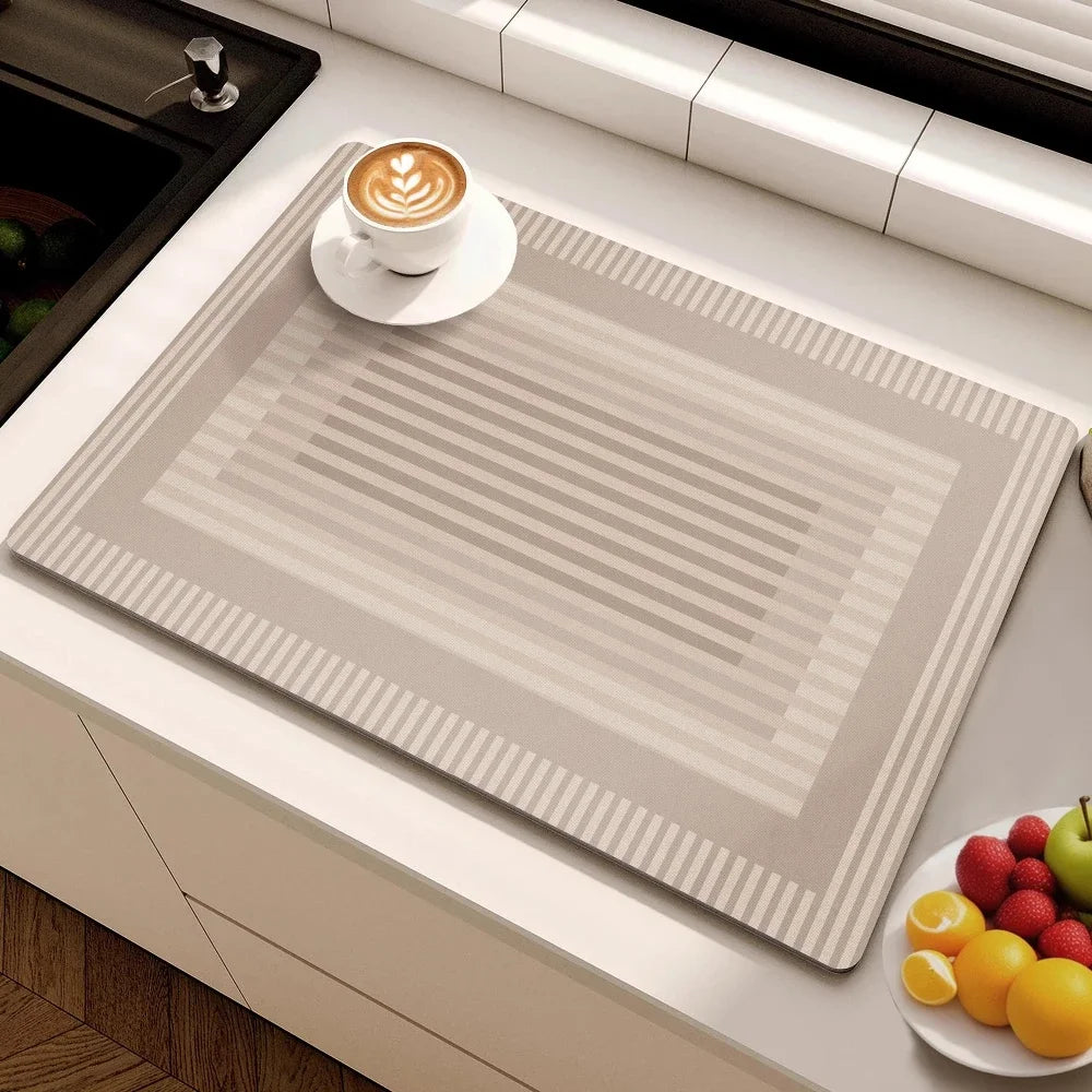Minimalist Lines Diatom Mud Dish Drying Mat