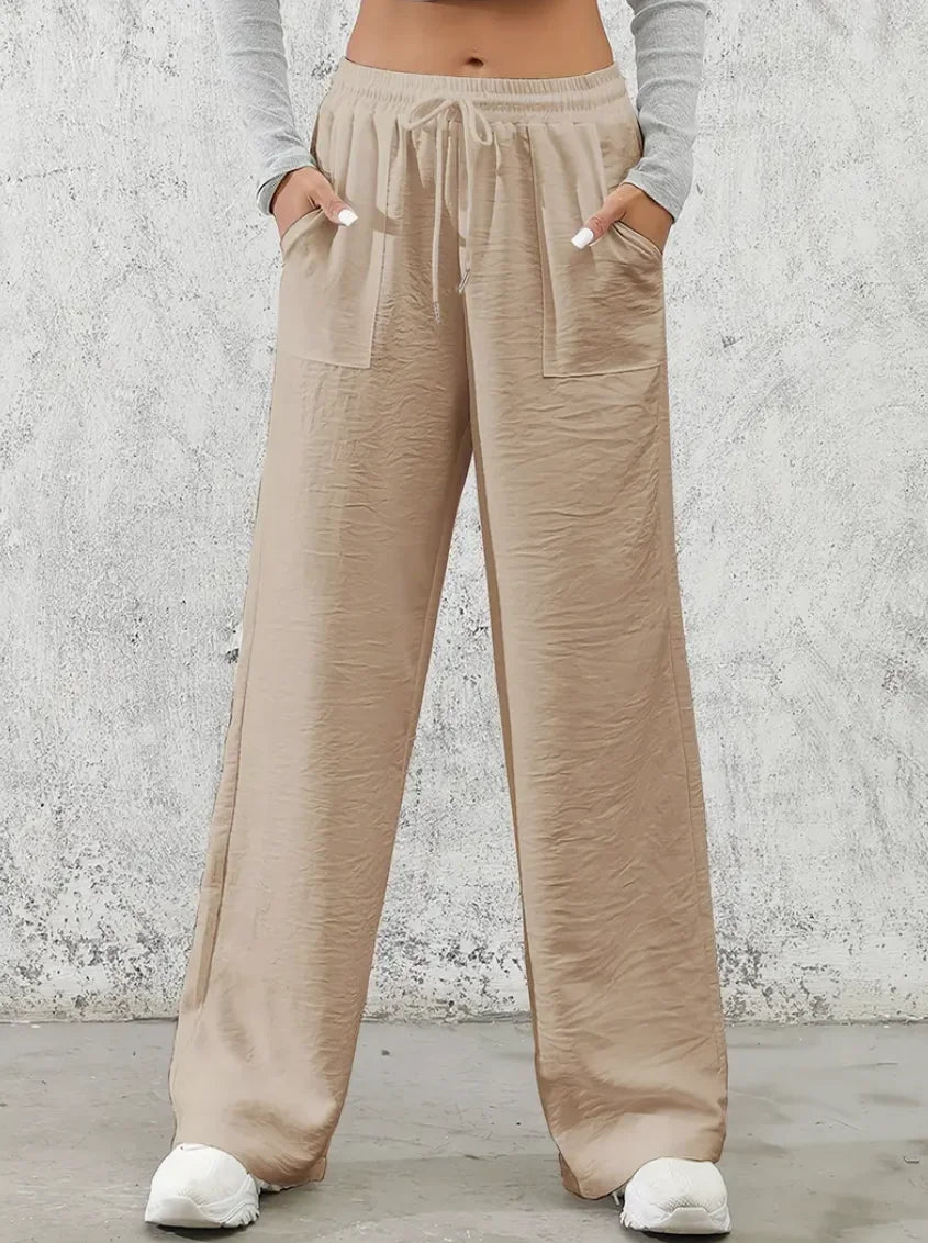 Drawstring Wide Leg Pants