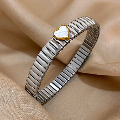 Gold Plated Stainless Steel Elastic Bangles Bracelet