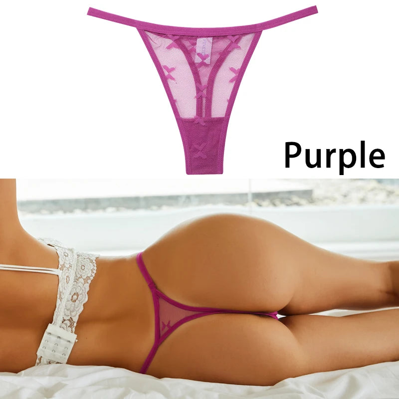 S-XL Sexy G String Thong Mesh Perspective Panties Low Waist Lingerie