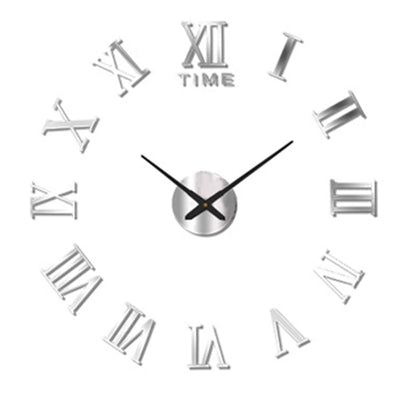Large Wall Clock 3D DIY Quartz Acrylic Mirror Stickers Clocks