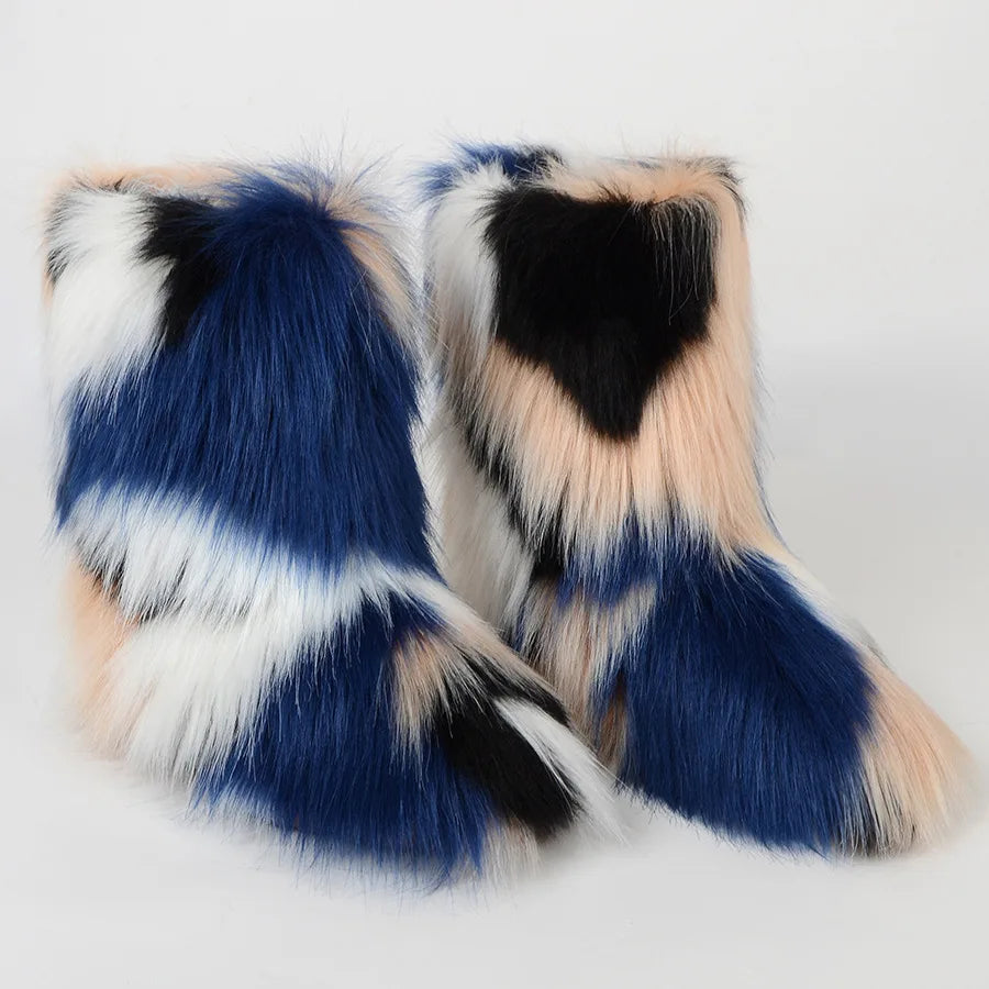 Faux Fur Boots Fluffy Snow Boots