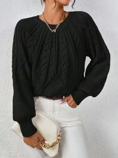 Elegant Casual Knitted Hoodie Thickened Warm Commuting Thread Sweater