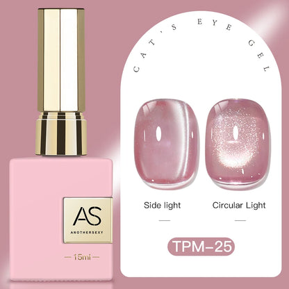15ml Peachy Whimsy Pink Cat Eye Gel Nail Polish Glitter