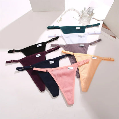 Cotton Thongs Adjustable Waist Sexy G-String Seamless Intimate Lingerie S-XL