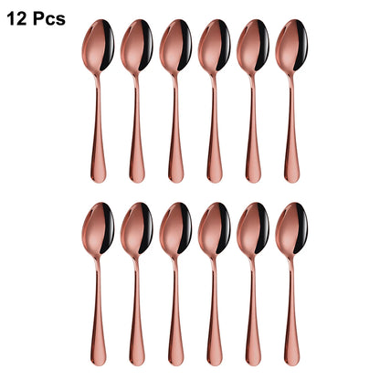 4/6/12 Pieces Gold Dessert Stirring Spoons Set