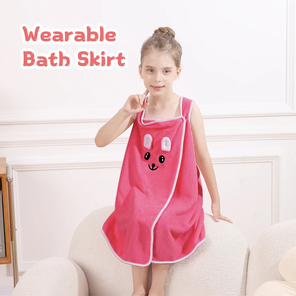 Wrap Cute Bunny Ears Microfiber Kids Bath Towel