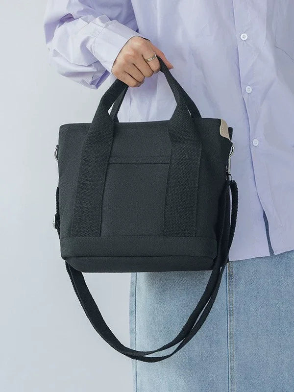 Casual Canvas Crossbody Adjustable Strap Tote Multiple Bag
