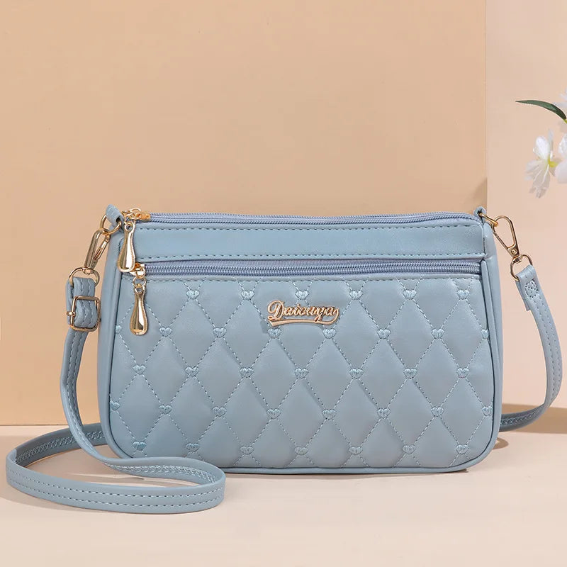 PU Leather Crossbody Large Capacity Embroidery Thread Small Handbags