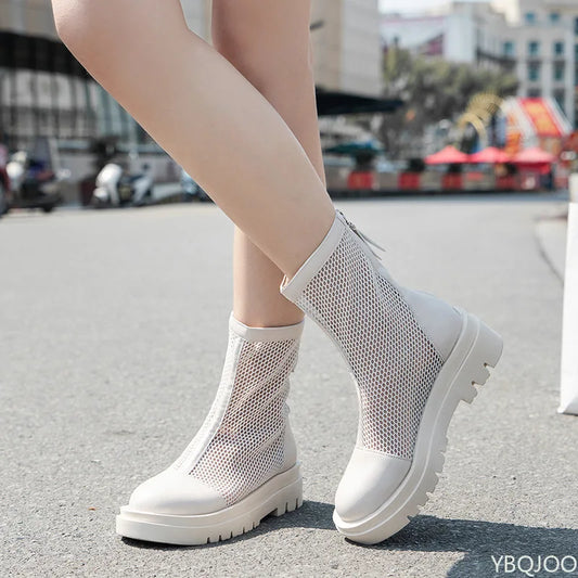 PU Large size Cool mesh Casual Boots