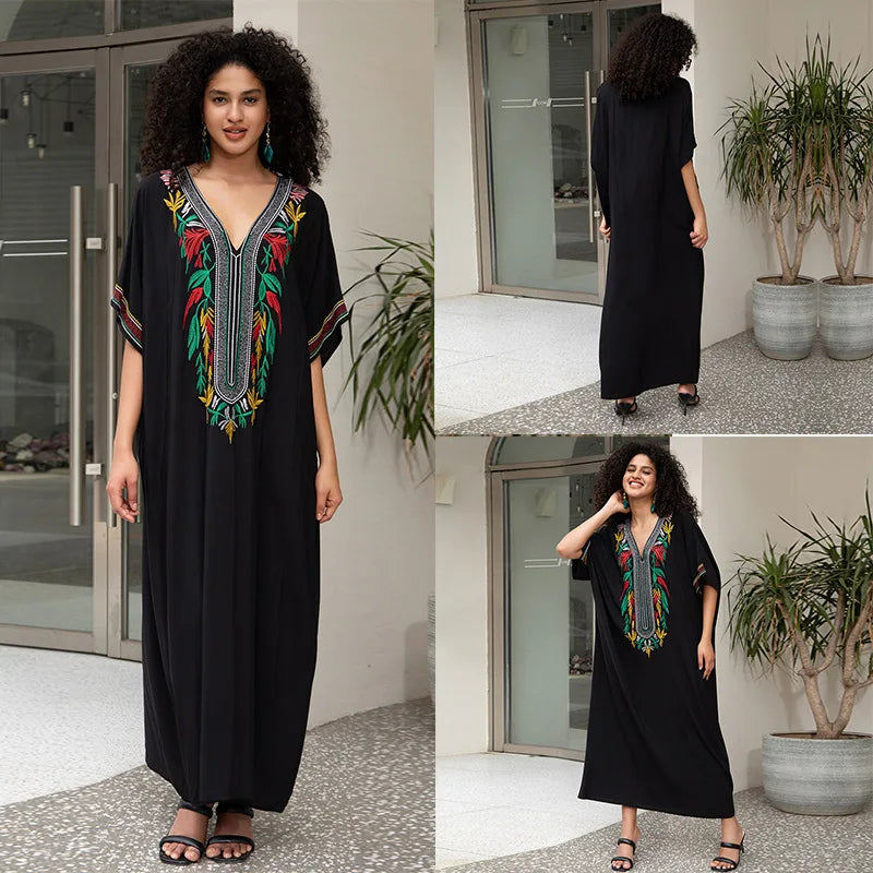 Swimsuit Cover Ups Short Sleeve Cover Up Kaftan Dresses