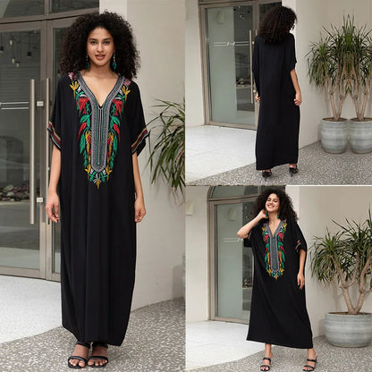Swimsuit Cover Ups Short Sleeve Cover Up Kaftan Dresses