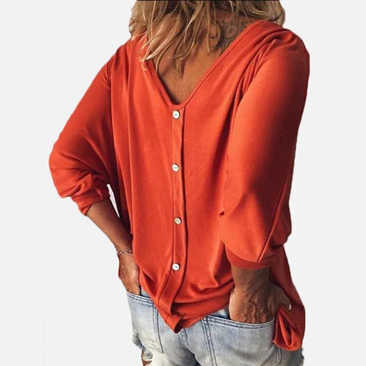 Plus Size Loose Three-Quarter Sleeve Shirt