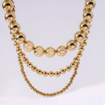 3pcs/set Cool CCB Beads Choker Round Ball Beaded Necklaces