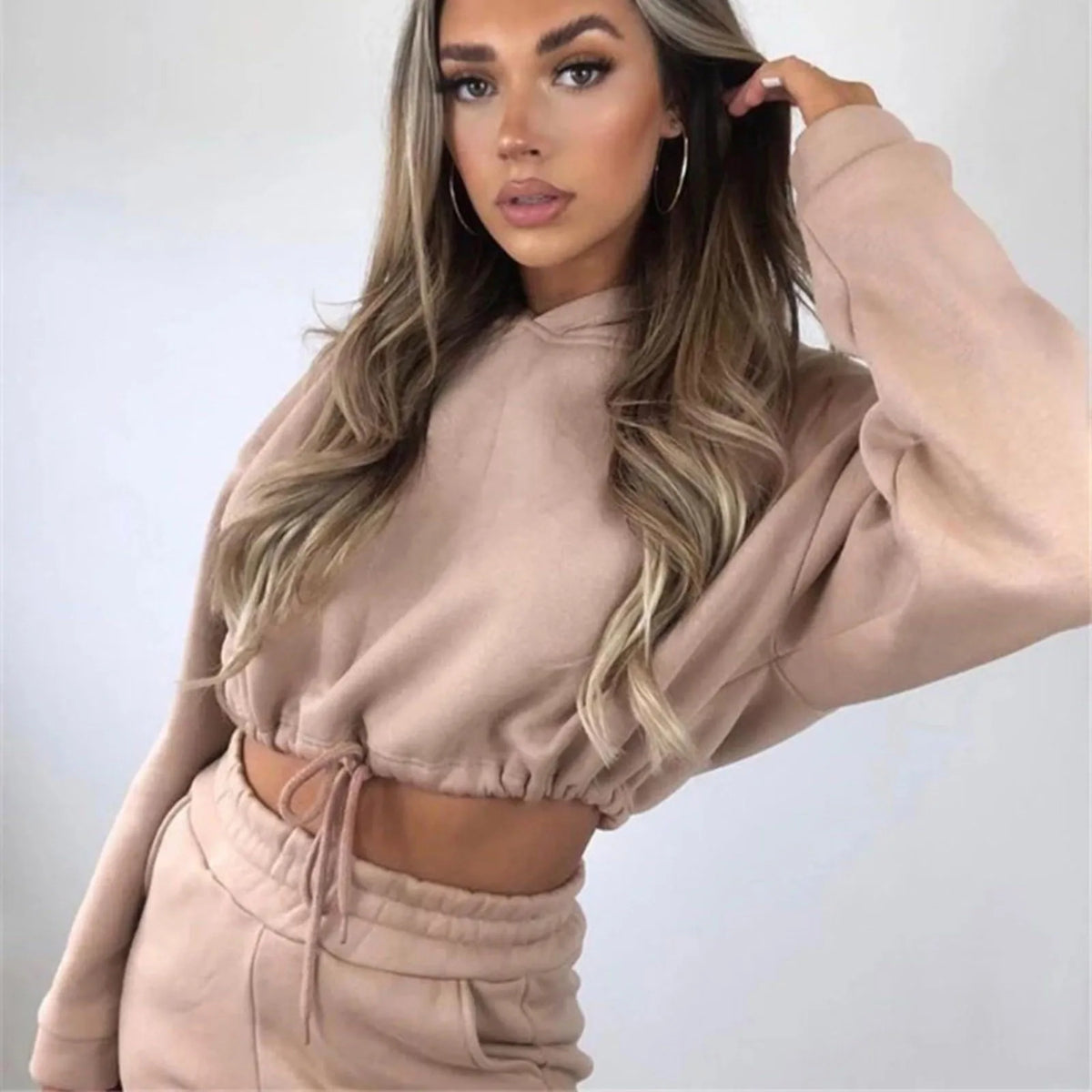 Winter Tracksuit Oversized Hoodie Sweatpants Sportswear Set