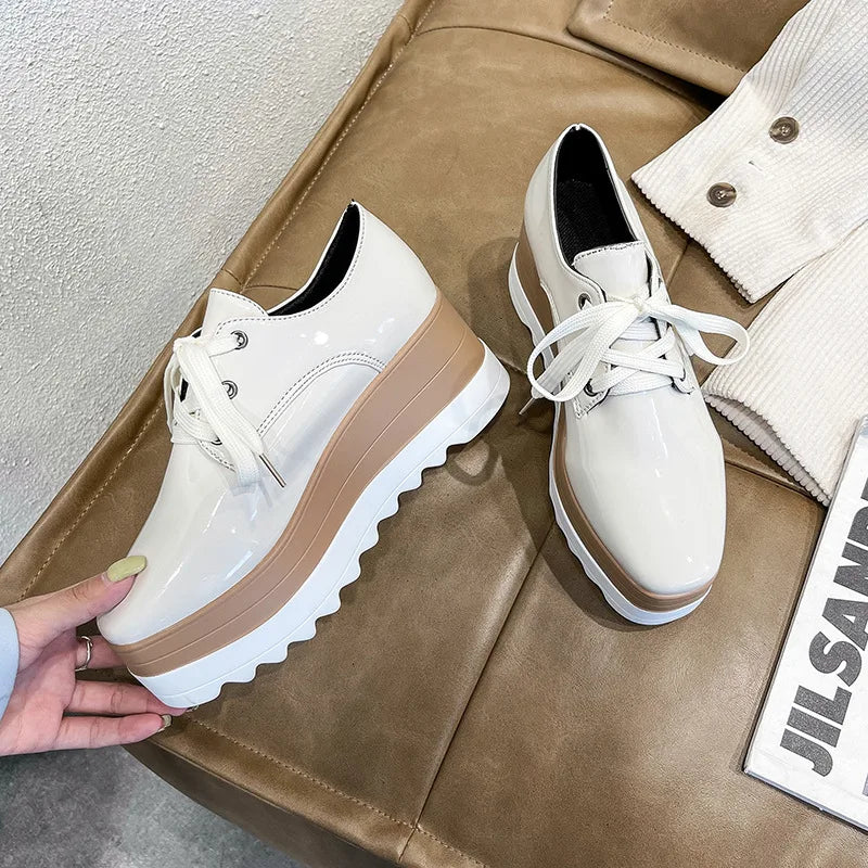 Flat Platform Slip on Moccains Casual Thick Sole Brogue Creepers Sneakers